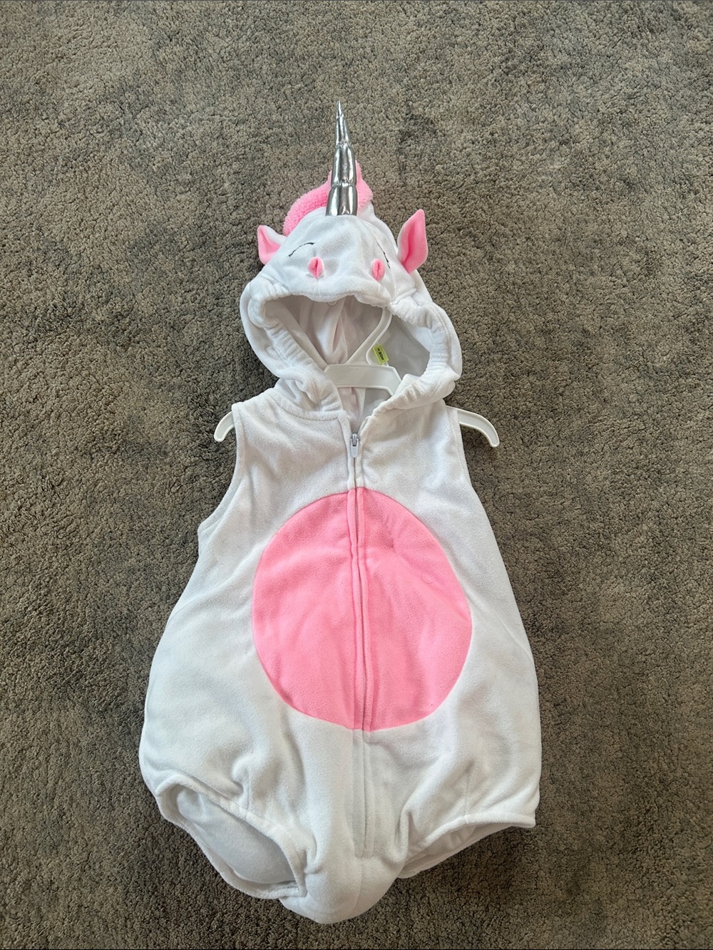 Carter's White and Pink Unicorn Hooded Costume